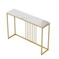 Console Table with Storage Shelf Entryway Sofa Table Narrow Hall Table Modern Living Room Furniture Design White & Gold 100x30x78.5cm