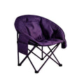 Foldable Moon Chair Lightweight Padded Camping Chair Breathable Outdoor Lounge Seat Purple 68 × 59 × 80cm