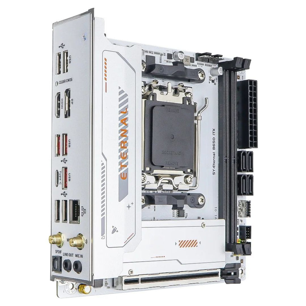 Mini-ITX Motherboard, AM5, DDR5, M.2, WiFi 6 and ARGB, Compatible with Selected AMD Ryzen 7000–9000 Series Processors