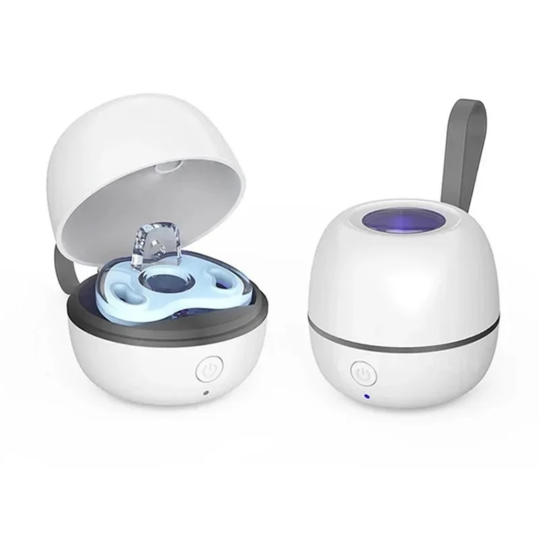 Portable Pacifier Sterilizer Box Rechargeable Travel Baby Pacifier Disinfection Cleaner USB Charging White 180 Seconds