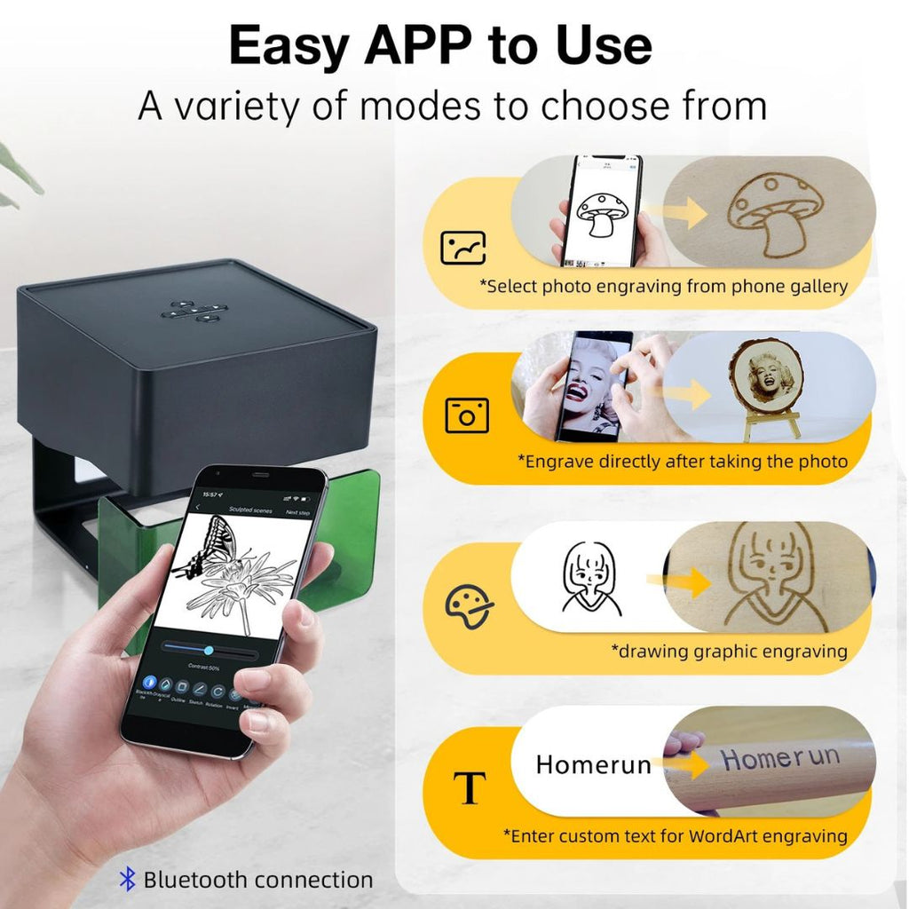 Laser Engraver Portable Bluetooth DIY Engraving Machine for Wood Leather Plastic AU Plug DJ6 Mini CNC