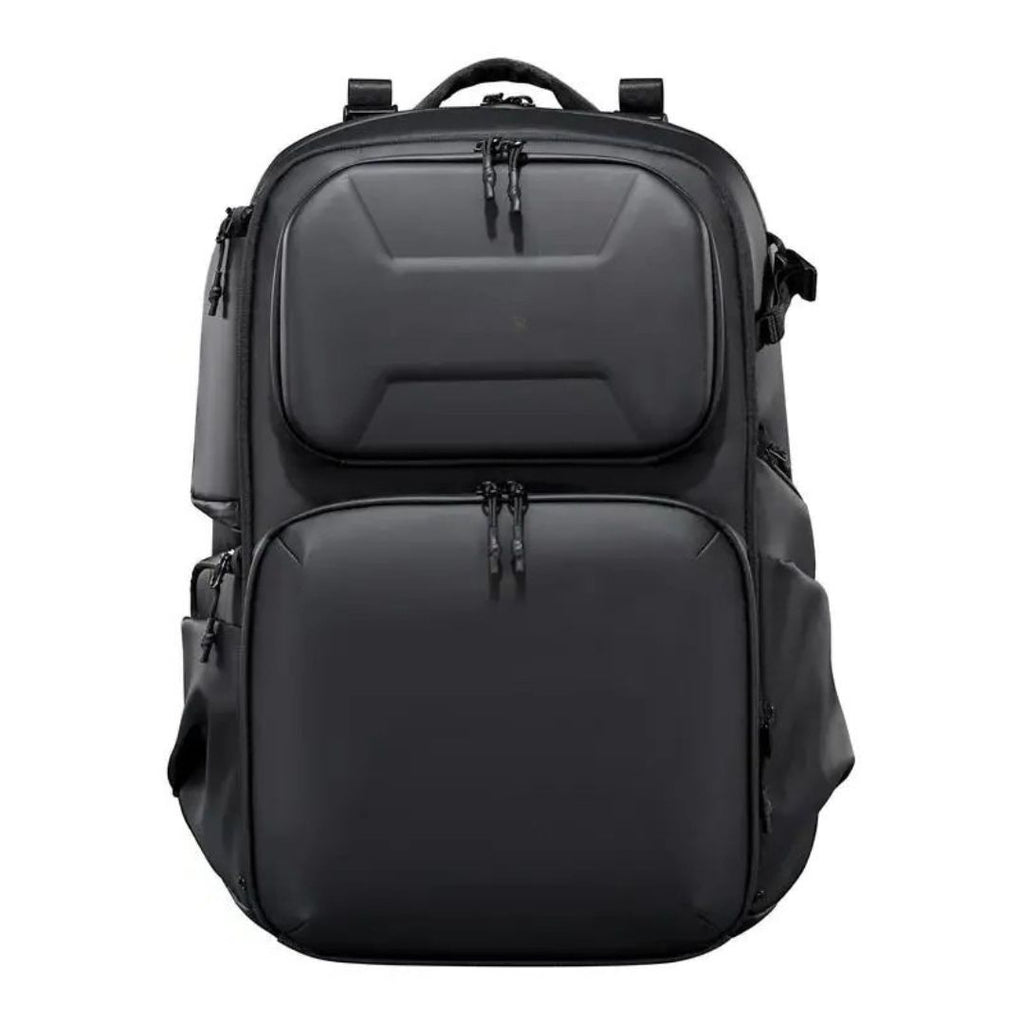 Hardshell Camera Backpack 35L Large Capacity Splash Resistant Travel Photography Bag with Laptop Storage Black