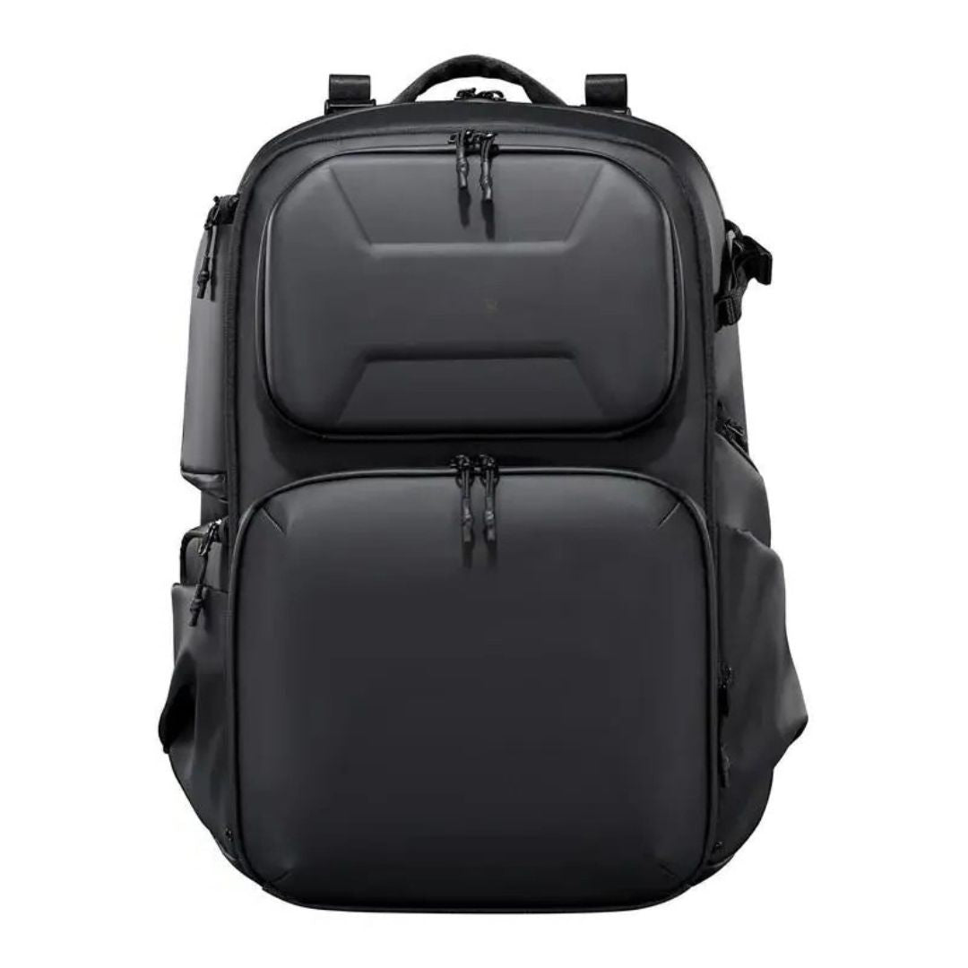 Hardshell Camera Backpack 35L Large Capacity Splash Resistant Travel Photography Bag with Laptop Storage Black