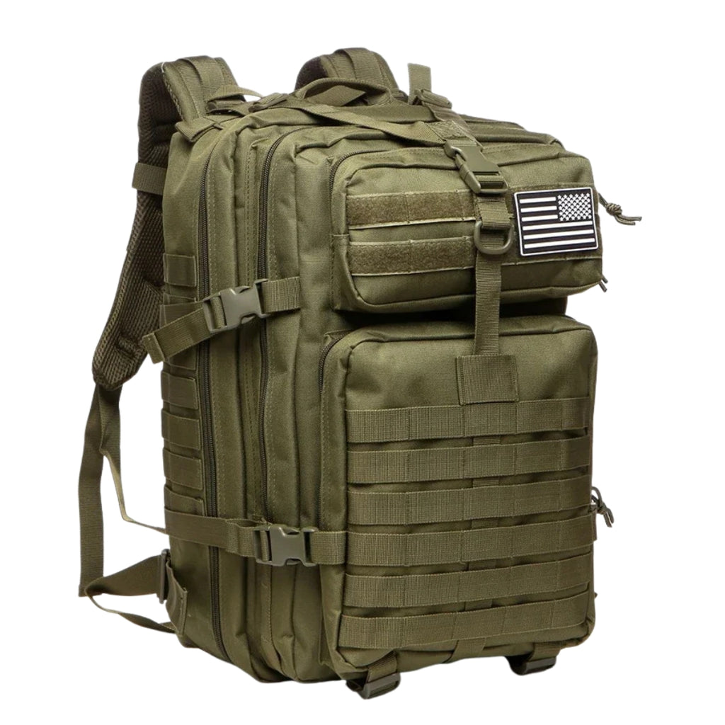 50L Waterproof Tactical Outdoor Backpack Nylon Hiking Camping Trekking Sports Fishing Hunting Rucksack Green 32 × 28 × 48cm