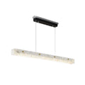 LED Marble Pendant Light 120cm Modern Linear Chandelier for Kitchen Island Dining Room and Bar Black