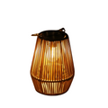 Outdoor Solar Boho Rattan Hanging Lantern Waterproof LED Wicker Lamp 21x16x32cm
