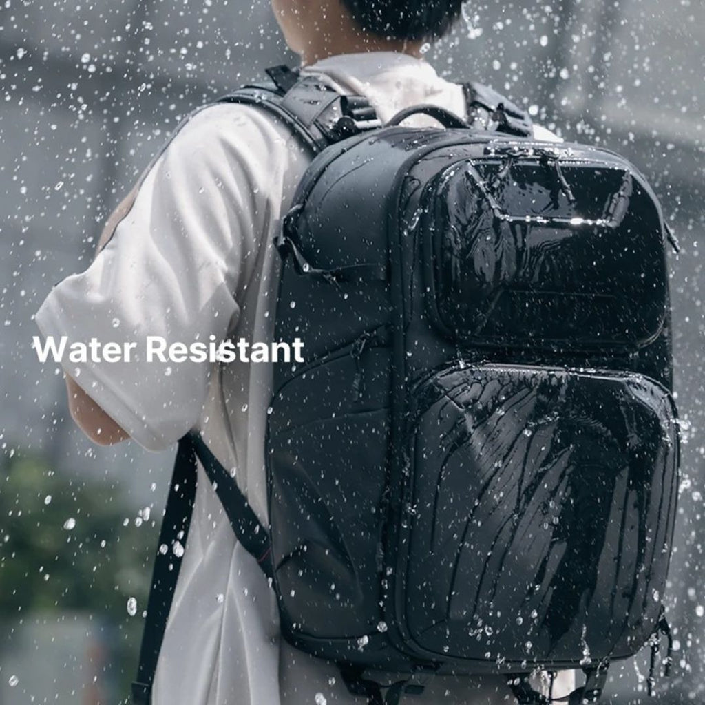 Hardshell Camera Backpack 35L Large Capacity Splash Resistant Travel Photography Bag with Laptop Storage Black