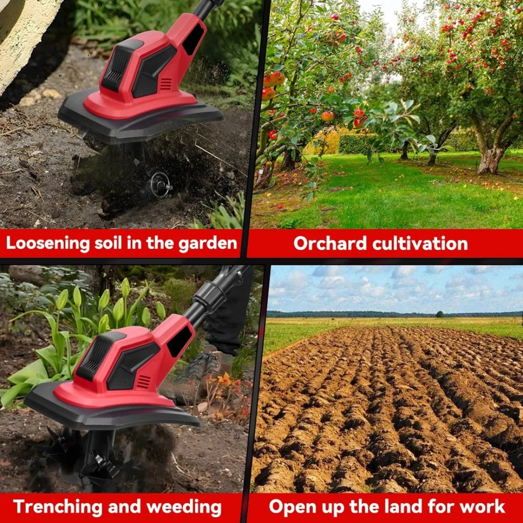 Electric Garden Tiller Cultivator Soil Turning Tool Cordless Grass Trimmer Compatible Makita Battery No Battery