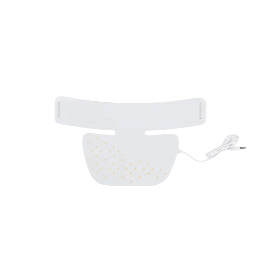 Rechargeable LED Red Light Therapy Neck Mask Infrared Skincare Device for Glowing Skin White