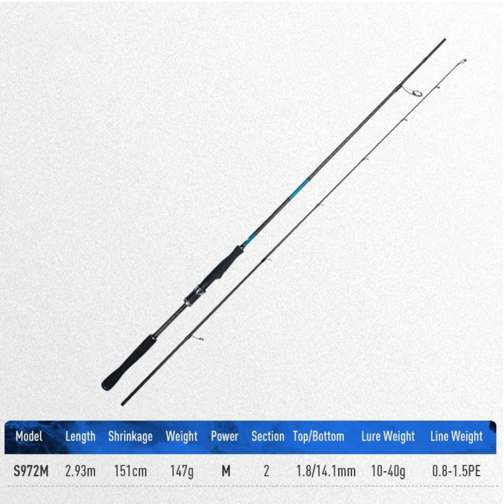 S972M Fishing Rod 2 Section Spinning Rod Inshore Breakwater Bass Rod Saltwater Light Fast Action Fishing Gear