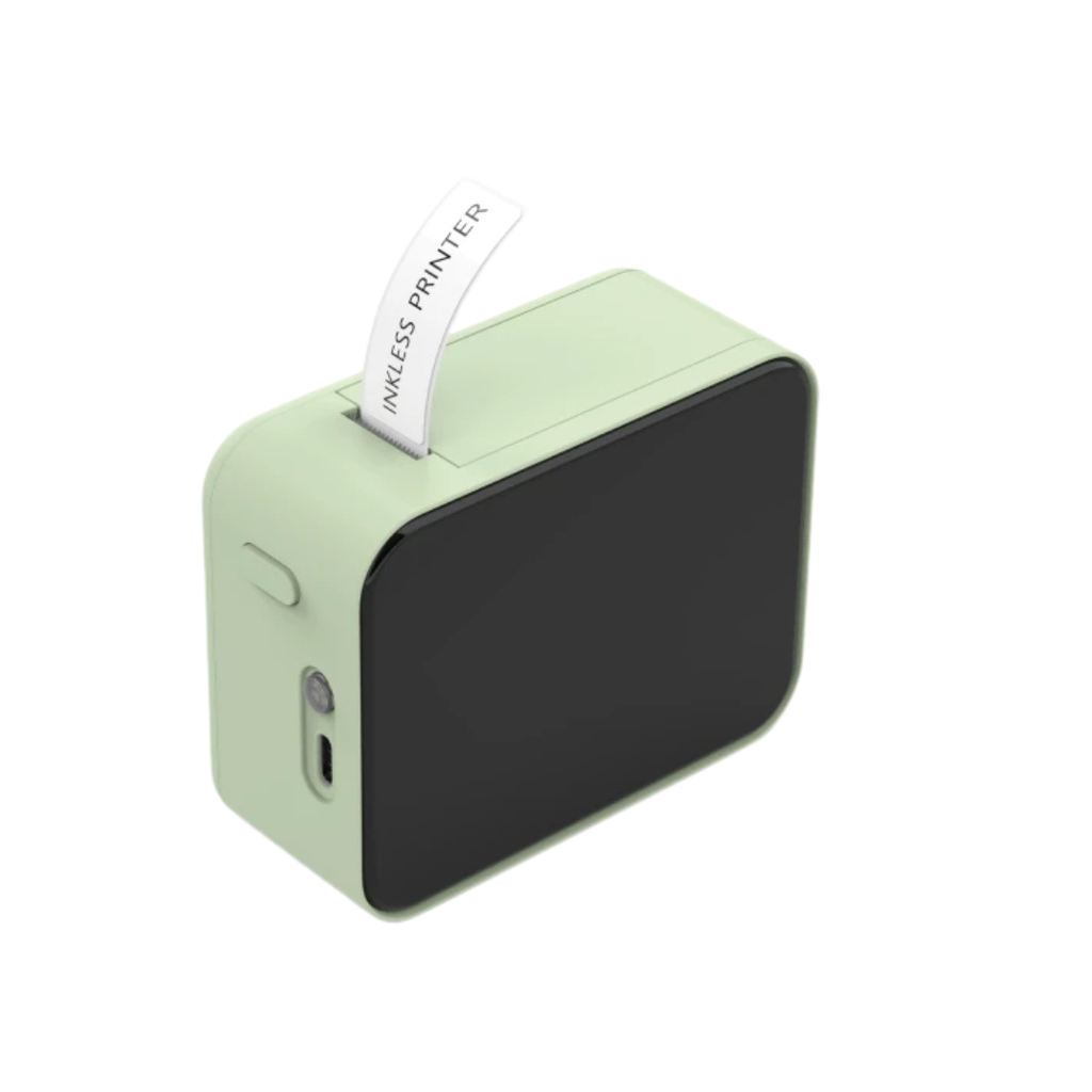 P15 Mini Portable Thermal Printer Wireless Bluetooth-Compatible Label Maker Sticker Machine Home Office Tags Green 1 Roll