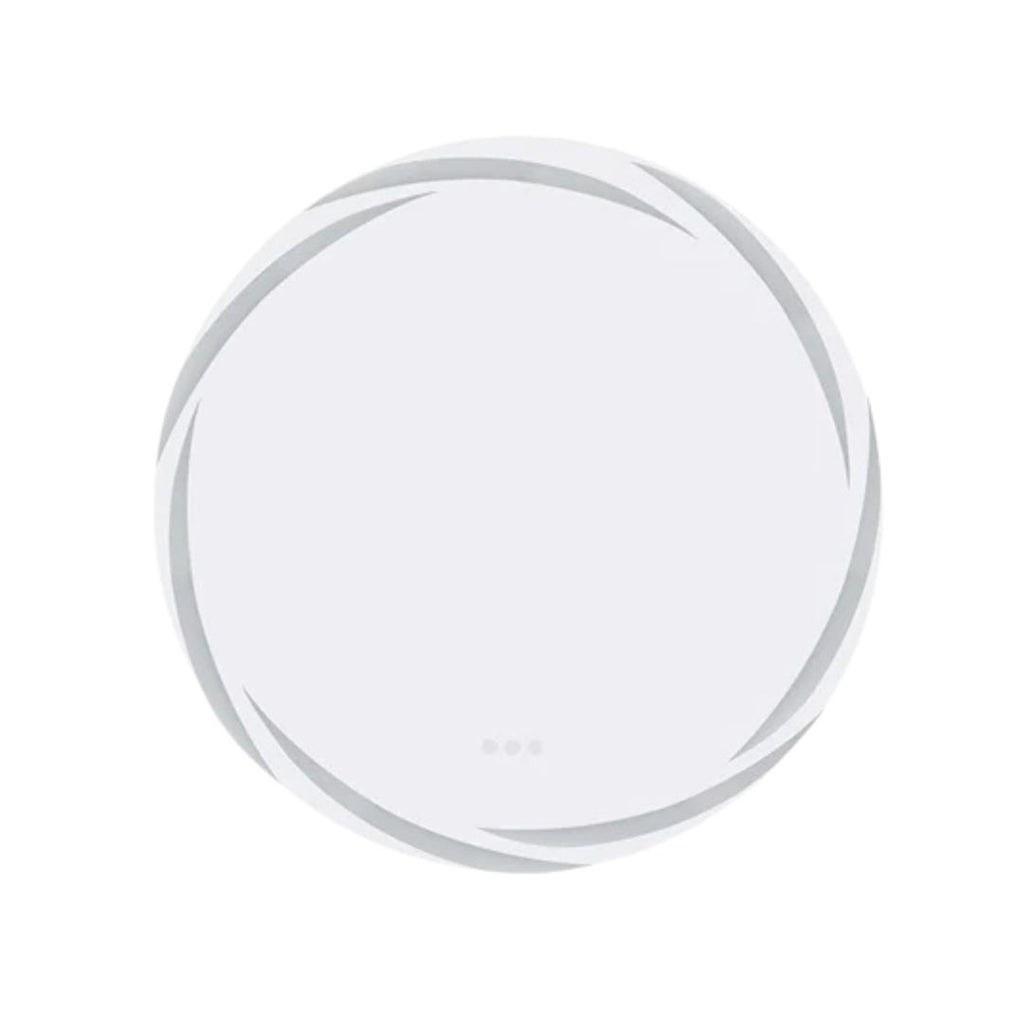 80 cm LED Bathroom Mirror Round Touch Screen Waterproof Anti Fog Vanity Mirror Wall Mounted for Wash Basin Shower Grooming