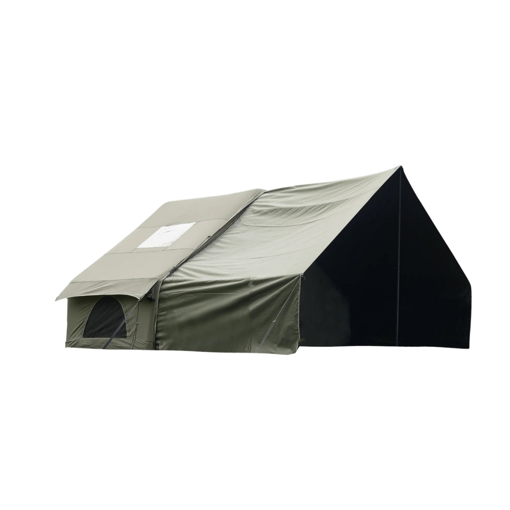 8 Person Inflatable Glamping Tent with Mesh Windows Hand Pump Large Canopy Living Room Camping Shelter Green