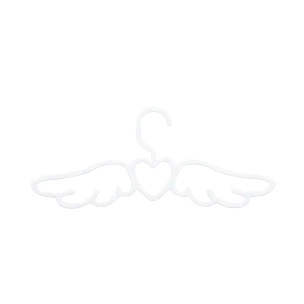 5pcs Angel Love Clothes Hangers Cute Seamless Household Rack for Clothes Tie Scarf Drying Storage Organizer White 40×16cm
