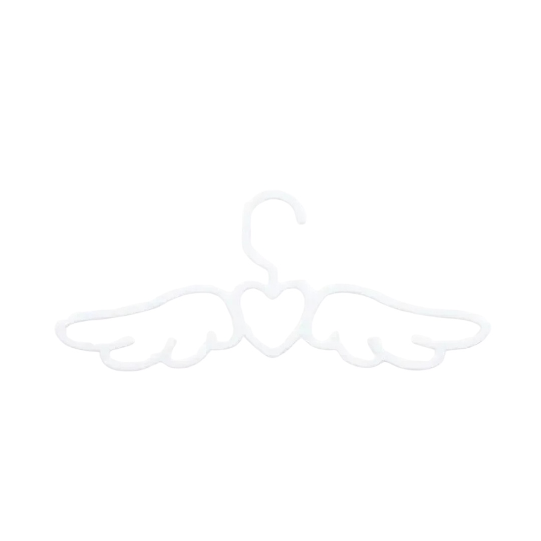 5pcs Angel Love Clothes Hangers Cute Seamless Household Rack for Clothes Tie Scarf Drying Storage Organizer White 40×16cm