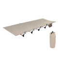 Ultralight Folding Camping Cot Aluminium Alloy Outdoor Hiking Travel Sleeping Bed Portable Backpacking Khaki 190 × 66 × 15cm