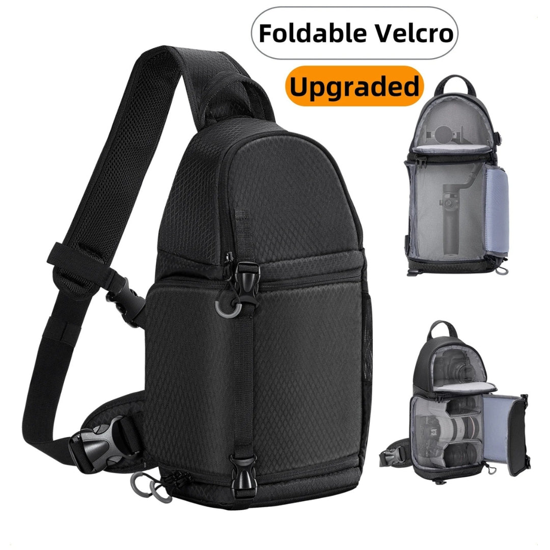 Upgraded 10L Waterproof Camera Bag Photography Backpack DSLR SLR Sling Case for Cameras Lenses Accessories Black