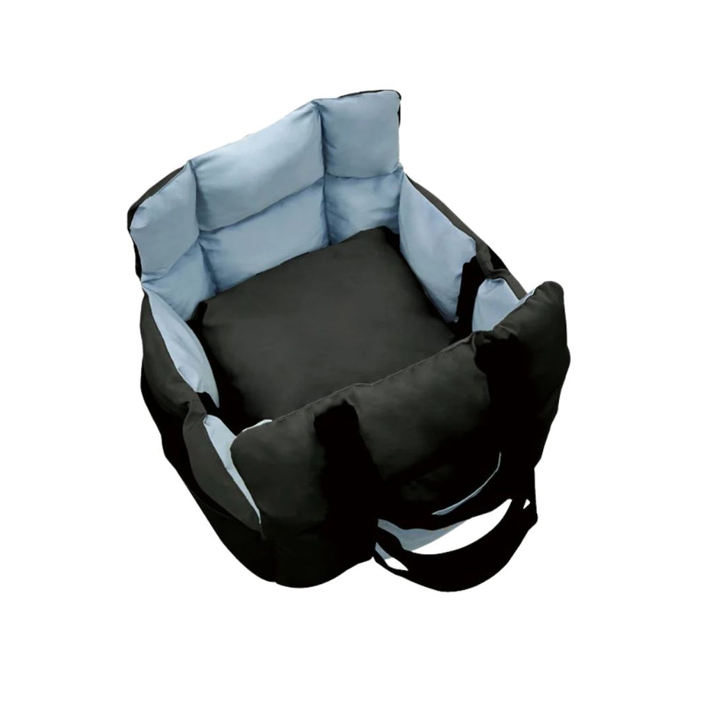 Portable Dog Booster Car Seat 53x53x42cm Travel Carrier Bed with Safety Belt Storage Pocket Foldable Pet Seat