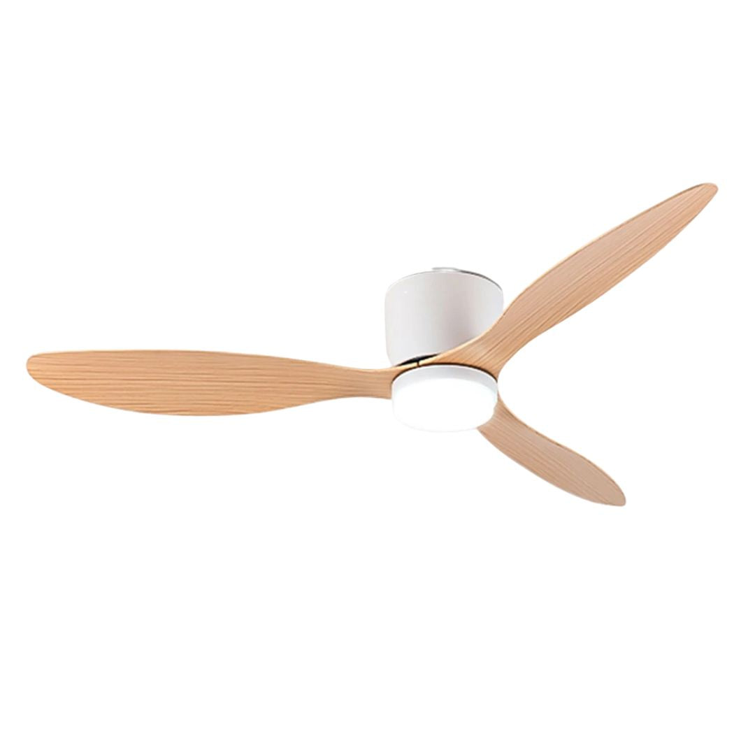 Ceiling Fan With Light 6-speed choice Reversible DC motor 3CCT with remote control Whisper Easy Install Wood 132x132x22cm