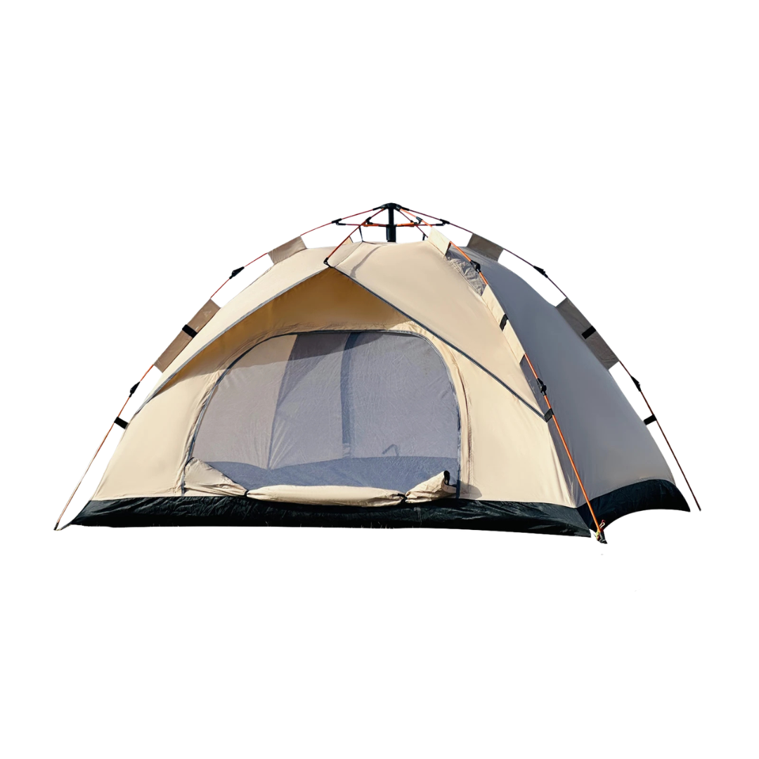 Pop Up Camping Tent 2-3 Person Instant Setup Portable Outdoor Tent with Mesh Window Lightweight Travel Shelter Khaki 210x190x135cm