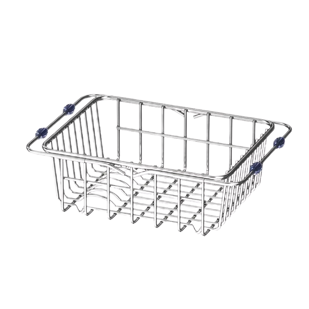 Stainless Steel Telescopic Sink Drain Rack Non Slip Dish Drying Kitchen Bathroom Countertop Organizer Adjustable 34-45×24.5×10.5cm