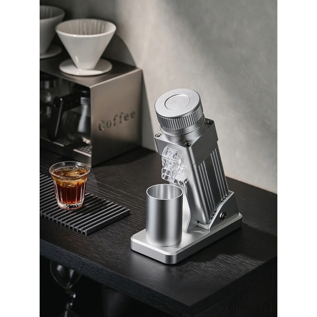 E55Pro Electric Coffee Grinder 55MM Titanium Cone Burr Stepless Adjustment Espresso Brew Coffee Bean Grinder Silver AU