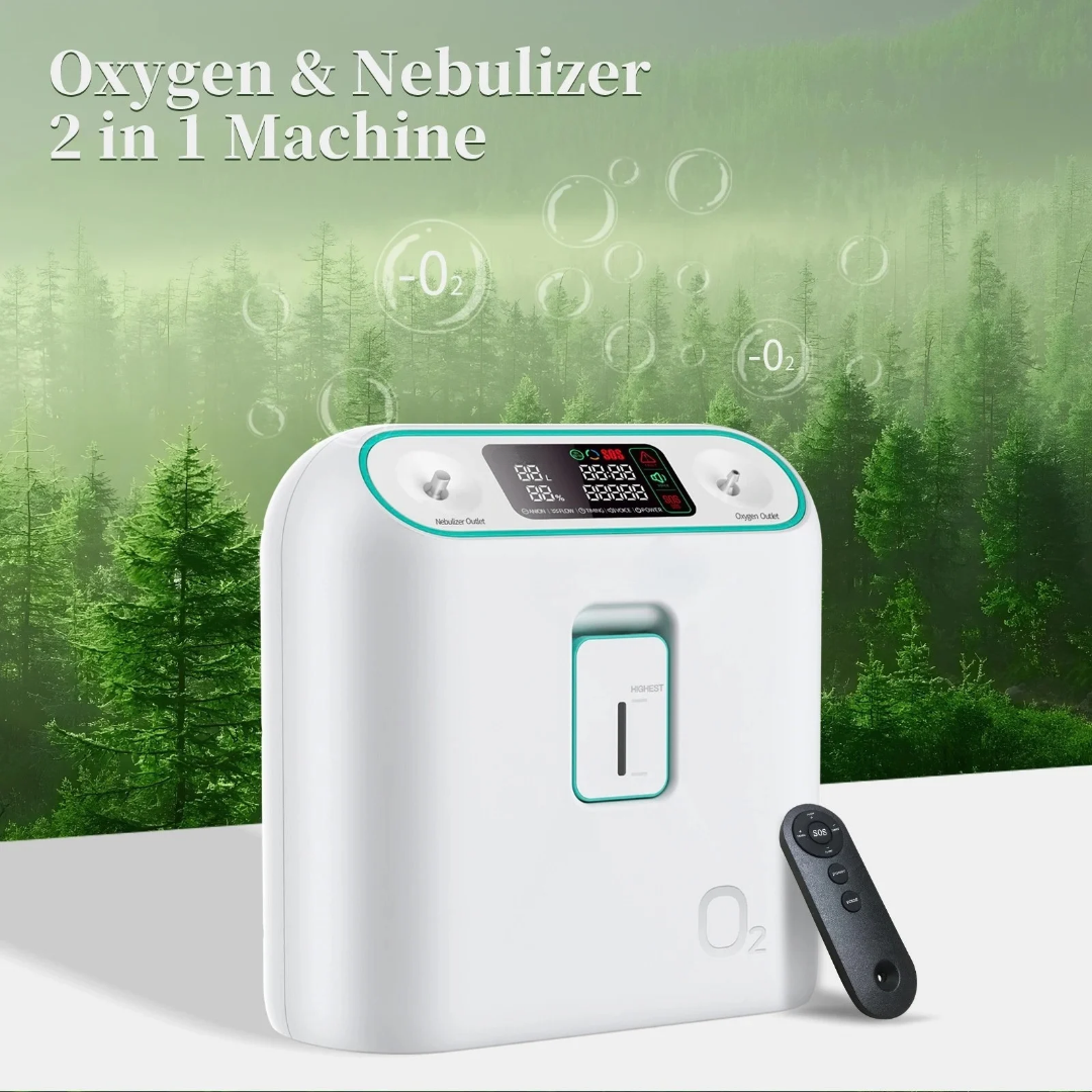 1-8L Adjustable Oxygen Concentrator 96% High Concentration 2-in-1 Home Care Oxygen Generator Nebulizer Machine AU Plug