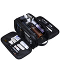 Multi Pocket PU Toiletry Bag Waterproof Hanging Travel Cosmetic Makeup Organizer Wash Storage Pouch Women Men Black