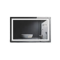 LED Bathroom Mirror Round Touch Screen Waterproof Anti Fog Vanity Mirror Wall Mounted for Wash Basin Shower Grooming 100x60cm