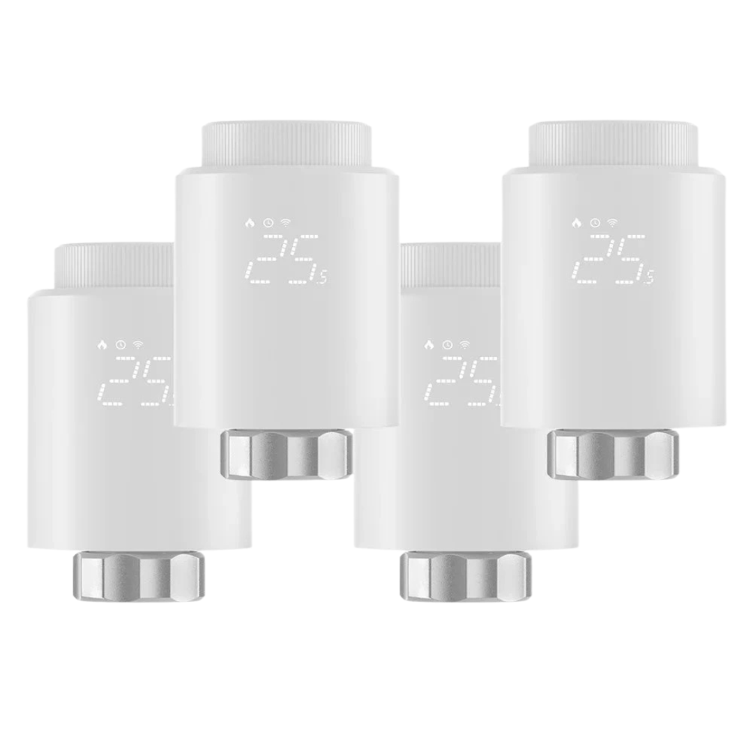 4PCS TRVZB Smart Thermostatic Radiator Valve Home Heating Frost Protection Remote Group Control eWeLink Alexa 59.4×59.4×95mm