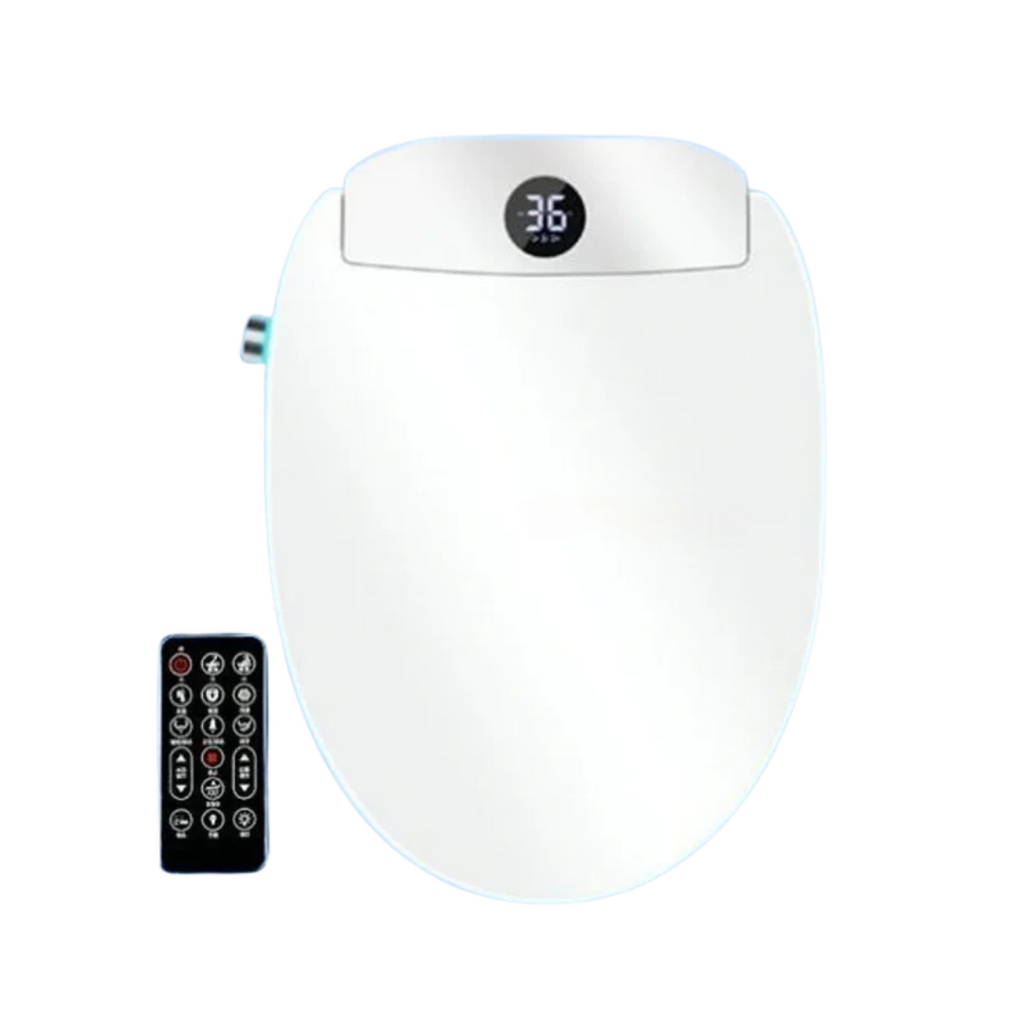 Smart Bidet Toilet Seat Instant Heating Remote Control Auto Opening Lid Heated Wash Seat Warm Air Dryer Toilet Cover AU 37×13×51cm