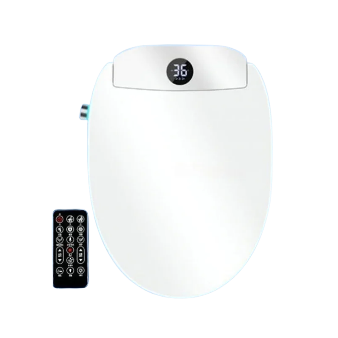 Smart Bidet Toilet Seat Instant Heating Remote Control Auto Opening Lid Heated Wash Seat Warm Air Dryer Toilet Cover AU 37×13×51cm