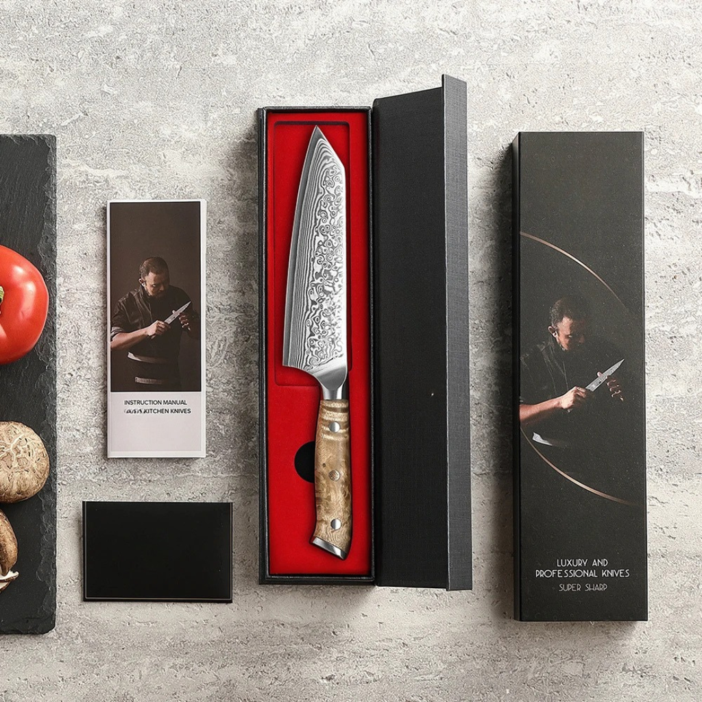15cm Chef Knife 67 Layer Super Steel Kitchen Knife 15° Edge Lightweight Handle Polished Finish Cooking Tool 26.1 × 4cm