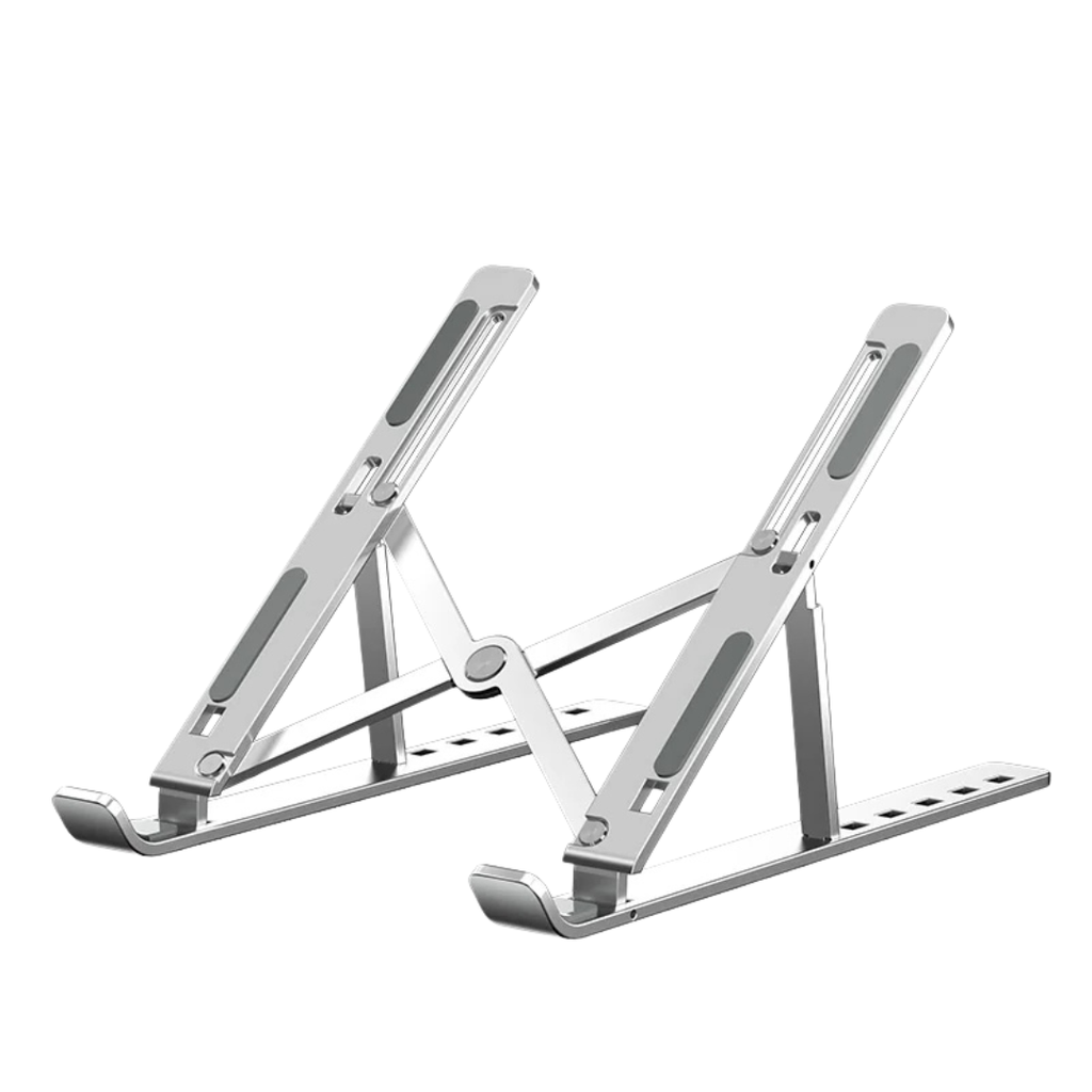 N3 Aluminum Laptop Stand Adjustable Portable Cooling Holder Foldable Notebook Stand for MacBook Laptop Silver 29×20×2.5-31cm