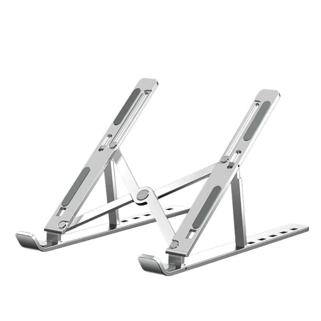 N3 Aluminum Laptop Stand Adjustable Portable Cooling Holder Foldable Notebook Stand for MacBook Laptop Silver 29×20×2.5-31cm