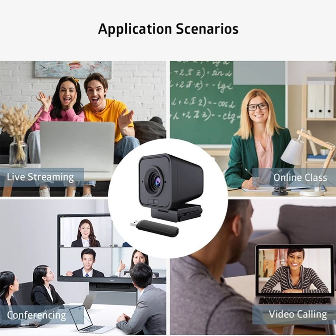 Wireless Webcam 1080P HD PC Camera with Microphone 2.4GHz Web Camera for Streaming Video Calls and Online Meetings