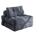 Folding Sofa Bed 85 x 190 cm Grey with Headrest and Lumbar Pillow