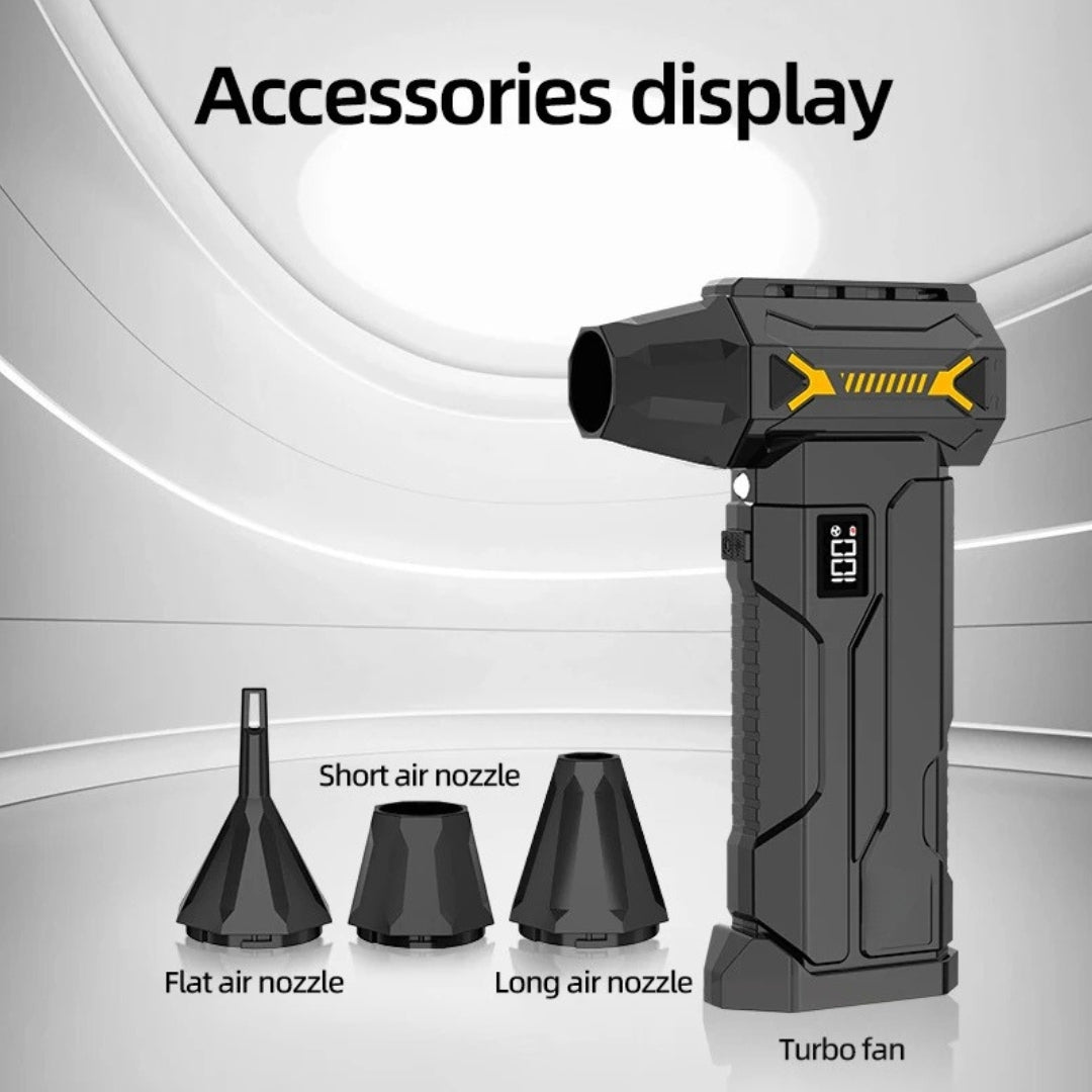 HFX7 580000RPM Turbo Blower Cordless Electric Air Duster Vacuum Snow Blower 380g Force LED Light Car Cleaning 17.1 × 9.5cm