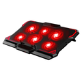 43cm Gaming Laptop Cooling Pad Six Fan 2600RPM Notebook Cooler Stand Two USB Port Laptop Cooling Stand Red Without Screen