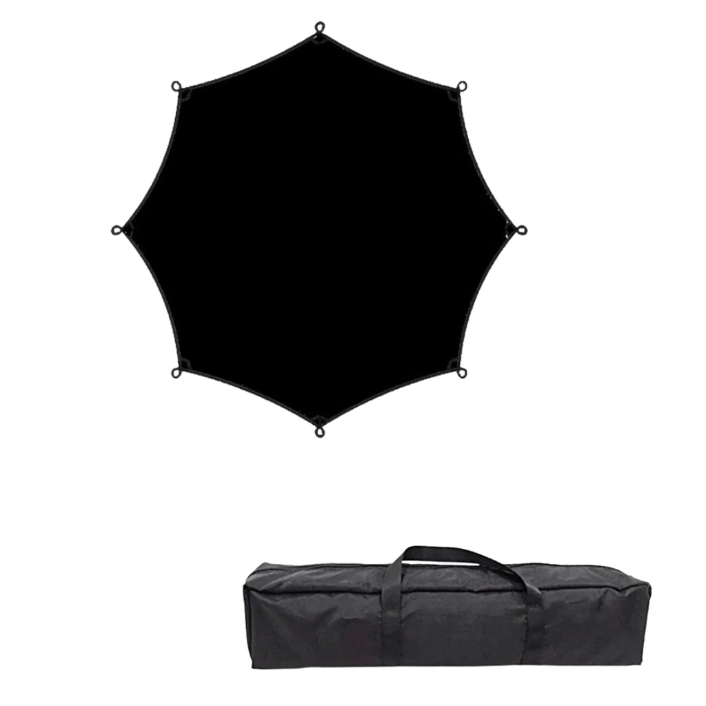 5.1 × 5.1m Large Octagon Camping Tarp Waterproof Coated Outdoor Awning Sunshade Shelter Black Tarp Only