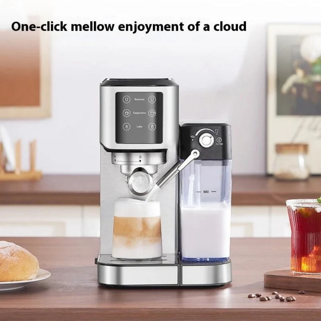 20 Bar Semi Automatic Espresso Coffee Machine Stainless Steel Electric Portable Household Coffee Maker 29×21×31cm