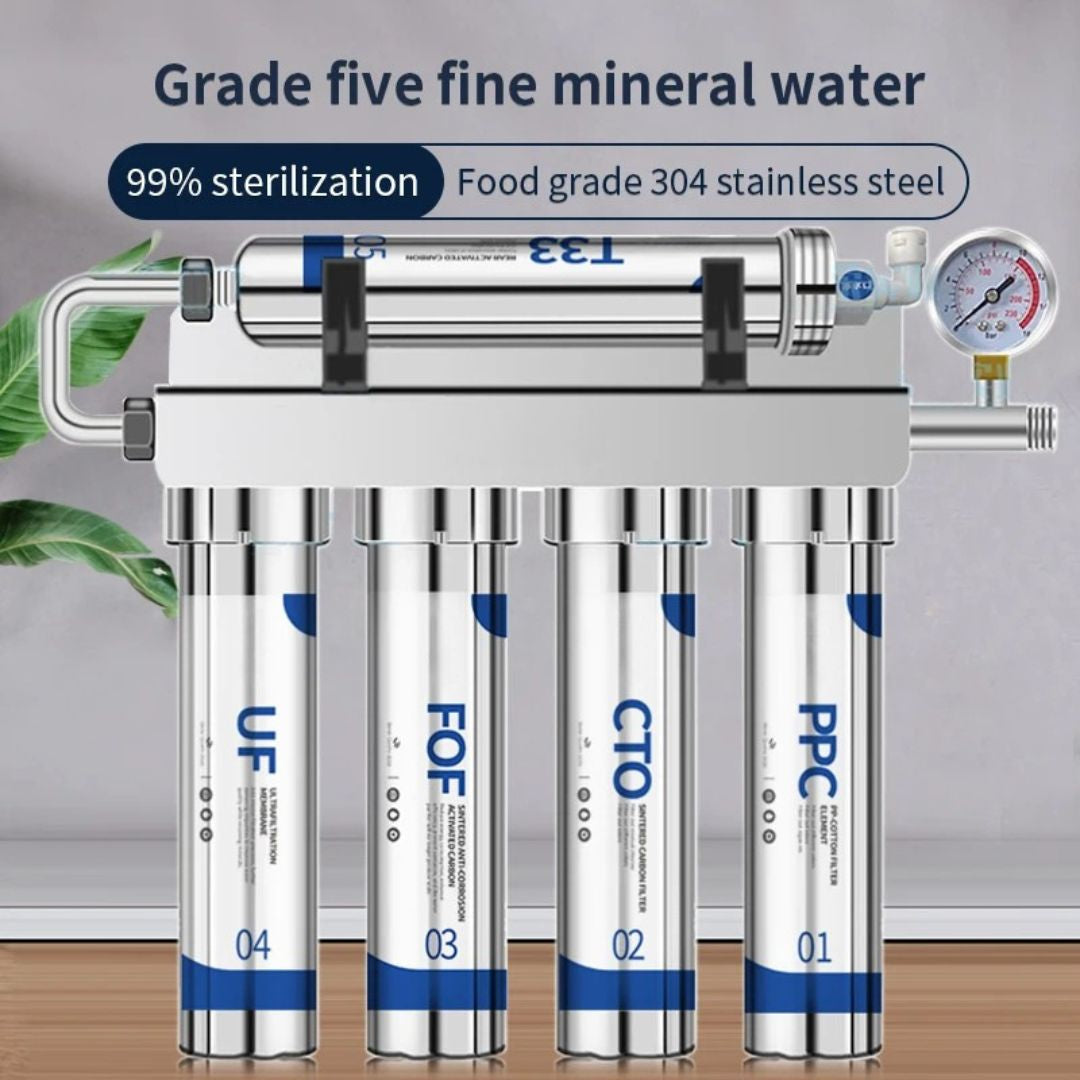 Water Purifier System 5 Stage Ultrafiltration Water Filter for Kitchen Direct Drinking Tap Water Purification 41x34cm