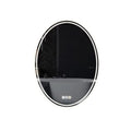 LED Bathroom Mirror Round Touch Screen Waterproof Anti Fog Vanity Mirror Wall Mounted for Wash Basin Shower Use 50x70cm