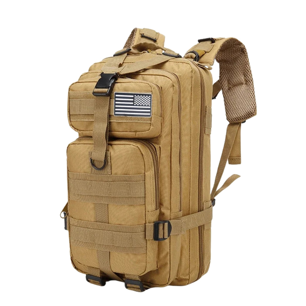 25L Waterproof Tactical Outdoor Backpack Nylon Hiking Camping Trekking Sports Fishing Hunting Rucksack Khaki 25 × 23 × 38cm