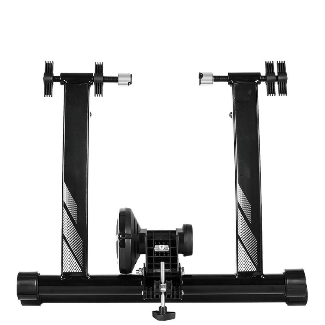 Indoor Bike Trainer Stand Foldable Steel Bicycle Roller for MTB & Road Bikes Adjustable Resistance Black
