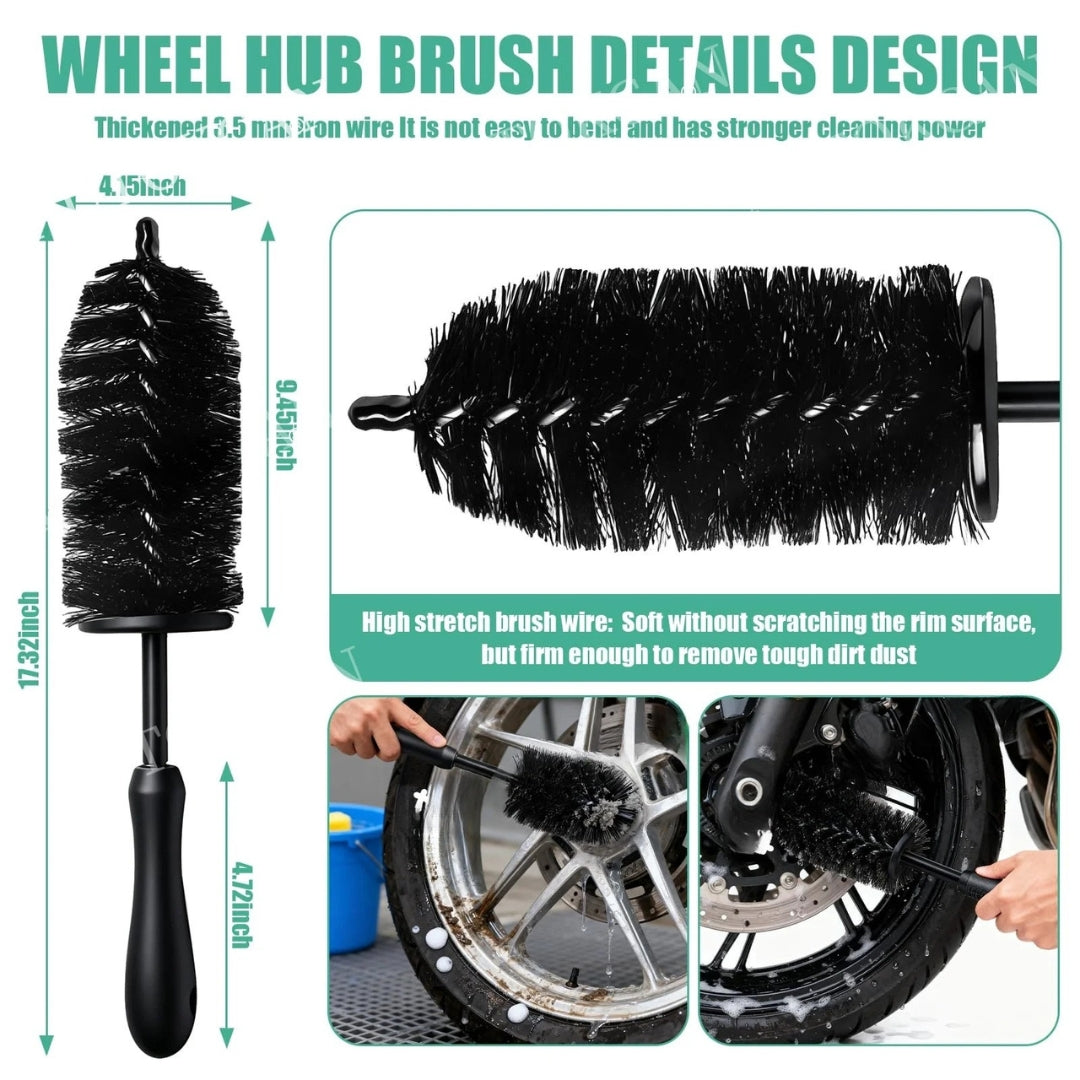 Motorcycle Car Washing Kit Auto Detailing Brushes Microfiber Towels Strong Water Absorption Wheel Cleaning Tools Set