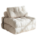 Folding Sofa Bed White 85 x 190 cm Portable Convertible Sleeper Chair with Pillow