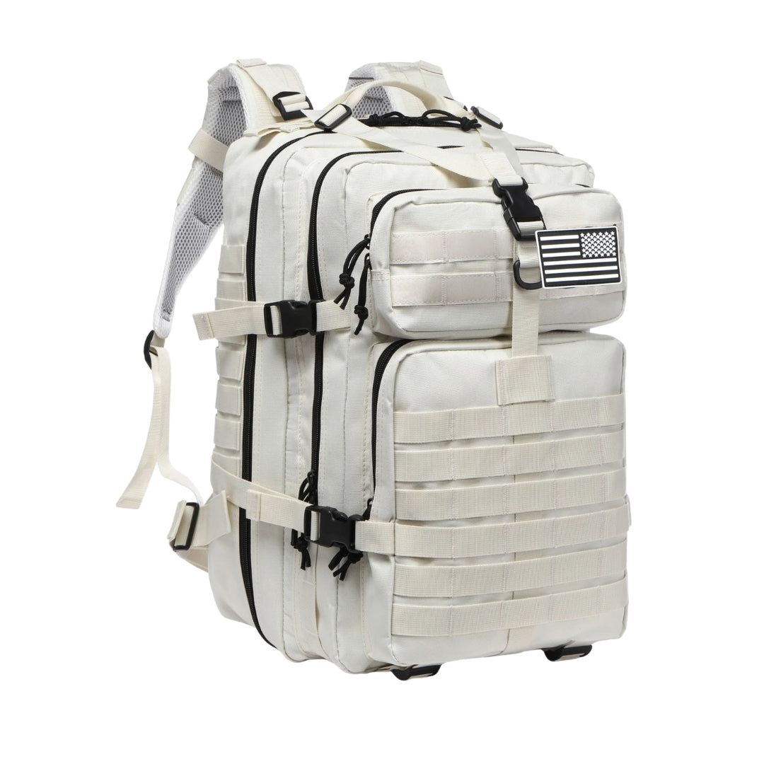 50L Waterproof Tactical Outdoor Backpack Nylon Hiking Camping Trekking Sports Fishing Hunting Rucksack White 32 × 28 × 48cm