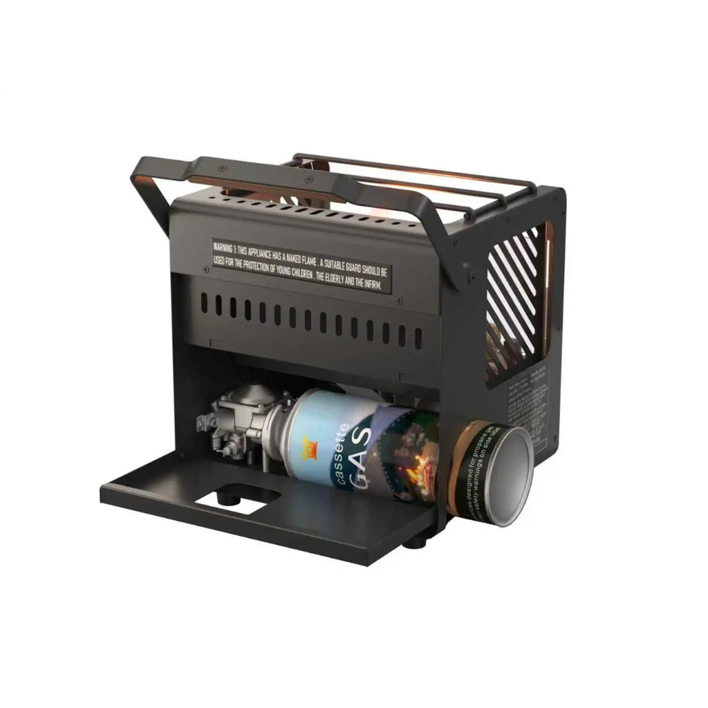 3 in 1 Portable Gas Camping Heater Stove and Fire Pit Outdoor Fireplace Smokeless Safety Protection Black