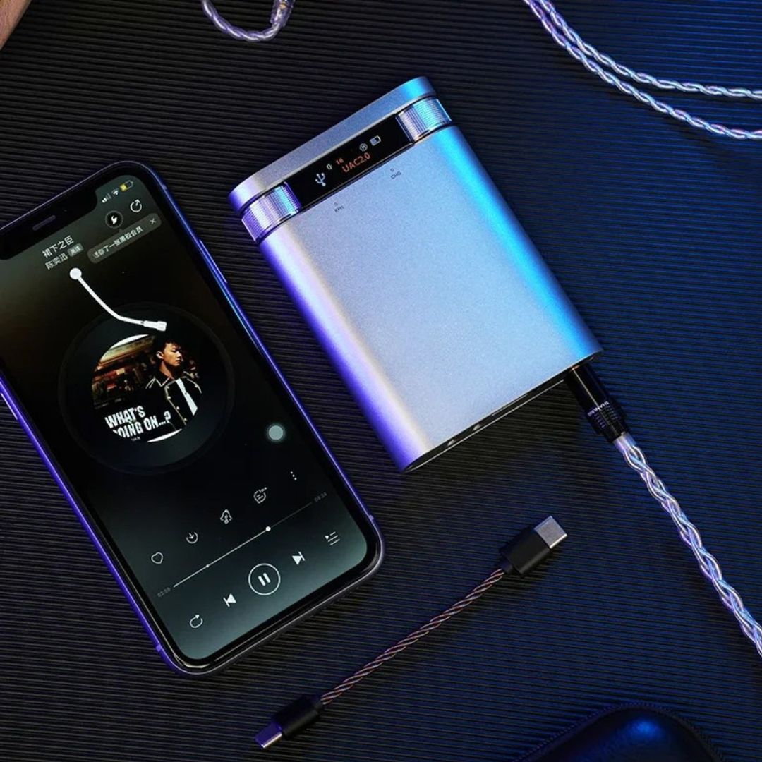 Portable USB DAC Headphone Amplifier Hi-Res Bluetooth LDAC CS43198 PCM384 DSD256 Silver 7.1x10x2.1cm